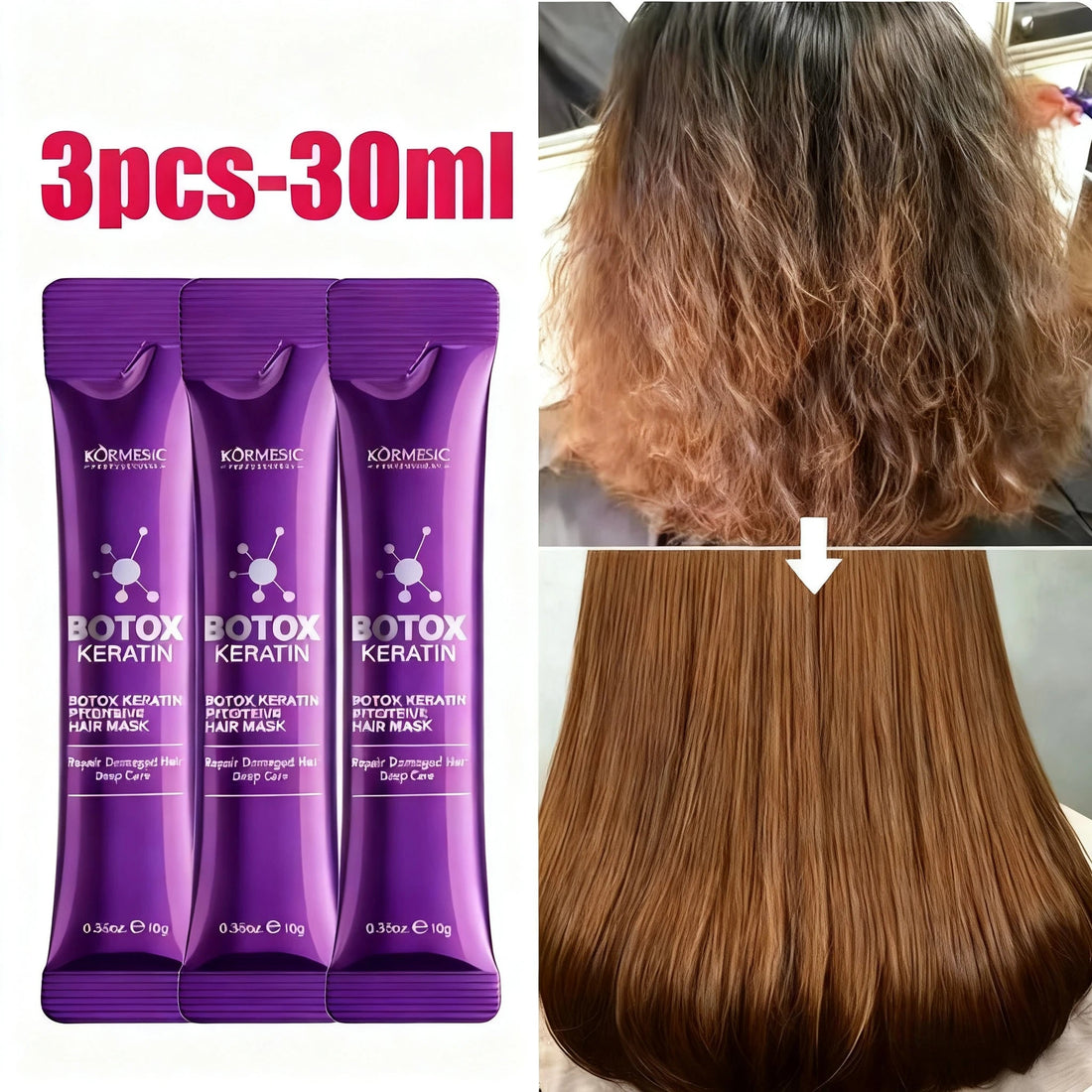 Keratin Hair Mask 5 Seconds Repair Damaged Frizzy Hair Soft Smooth Shiny Nutrition Deep Moisturize Nourishing Hair Care Halalzen