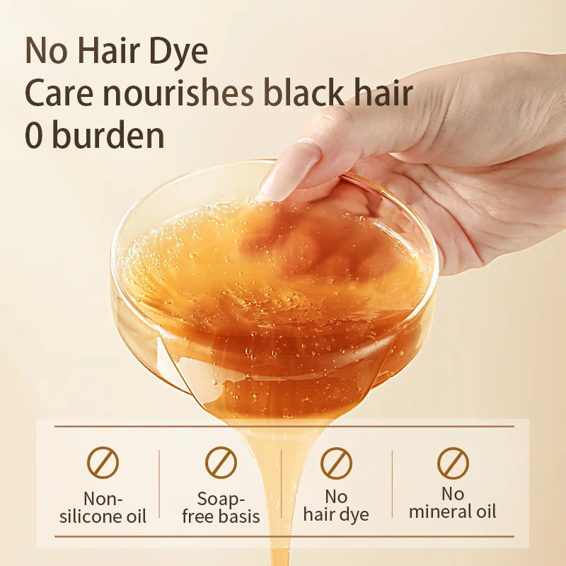 Black sesame seed Polygonum multiflorum Oil Control Refreshing Clean Hair Black Hair Maintenance Flowing hair Herbal Essence240g Halalzen