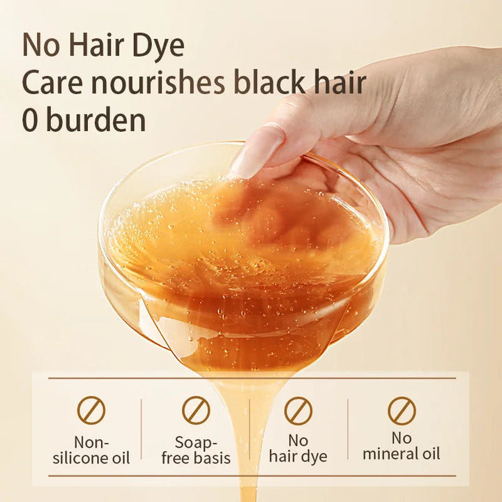 Black sesame seed Polygonum multiflorum Oil Control Refreshing Clean Hair Black Hair Maintenance Flowing hair Herbal Essence240g Halalzen