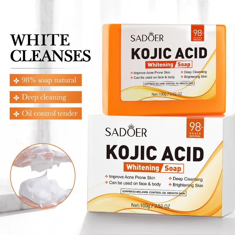 1/3pcs Handmade Kojic Acid Soap for Face Body Wash Deep Cleansing Oil Control Brighten Skin Tone Bath Soap