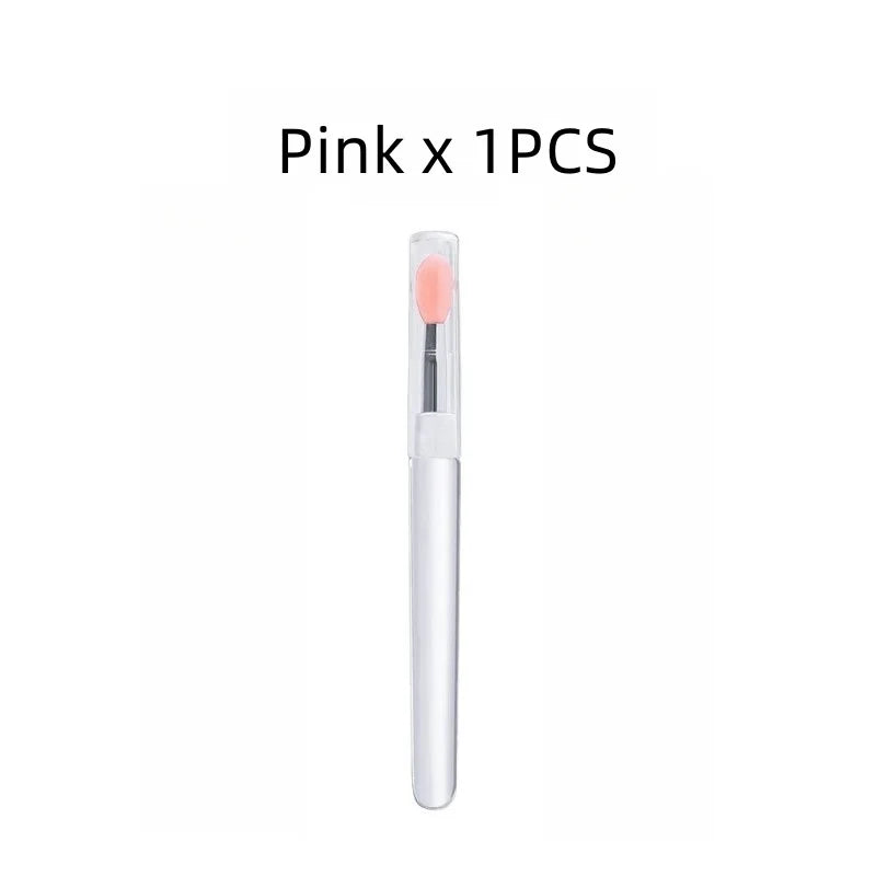 Silicone Lip Brush With Lid Mini Professional Portable Lip Mask Brush Lipstick Eyeshadow Brush Smudged Lipstick Brush