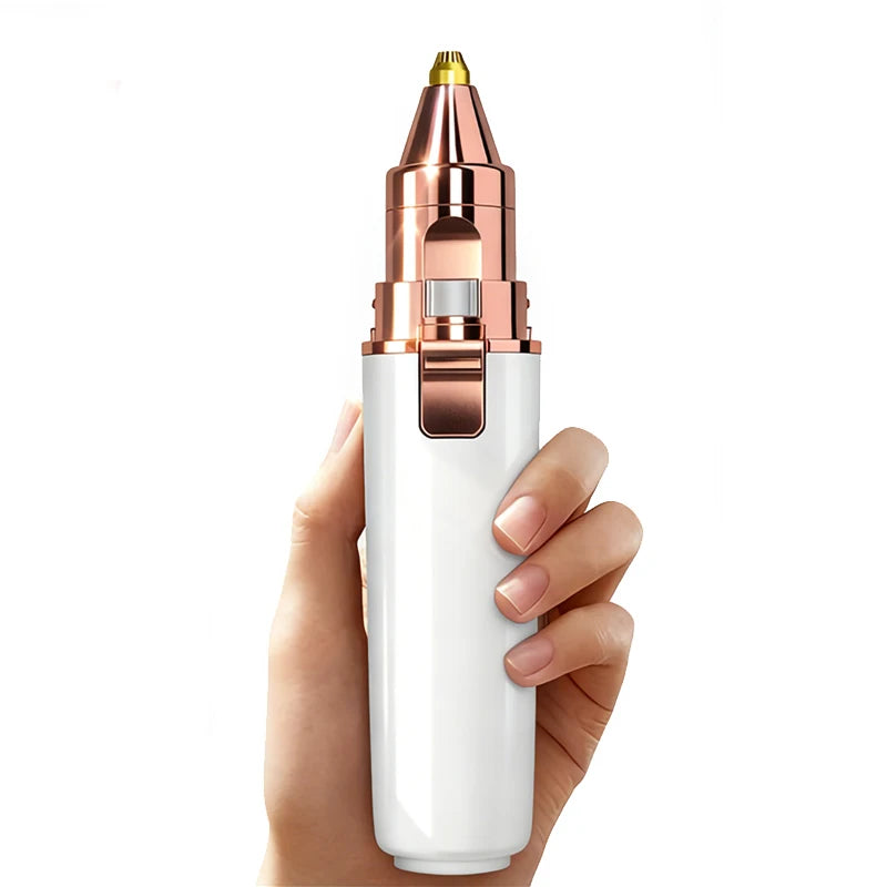 2 in1 Electric Eyebrow & Facial Trimmer Rechargeable Facial Hair Removal Eyebrow Shaver Body Razor with LED Light Halalzen