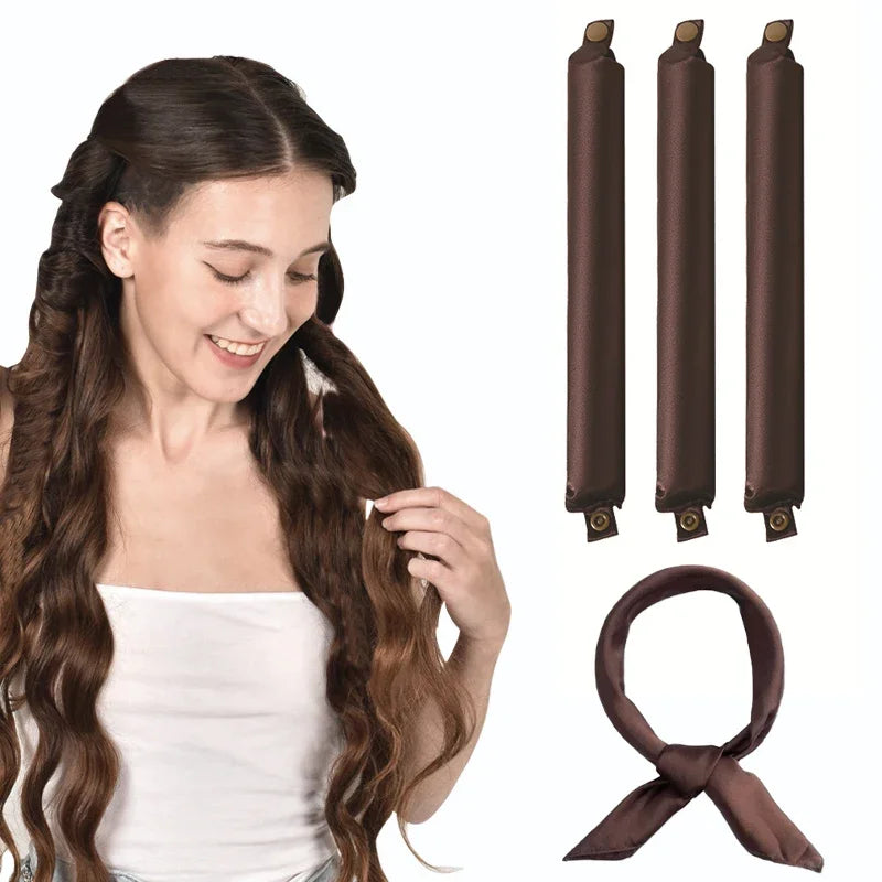 Heatless Hair Curler Curling Rod Headband No Heat Hair Rollers Satin Lazy Curls Soft Curlers Sleeping Flexi Rods Styling Tools Halalzen