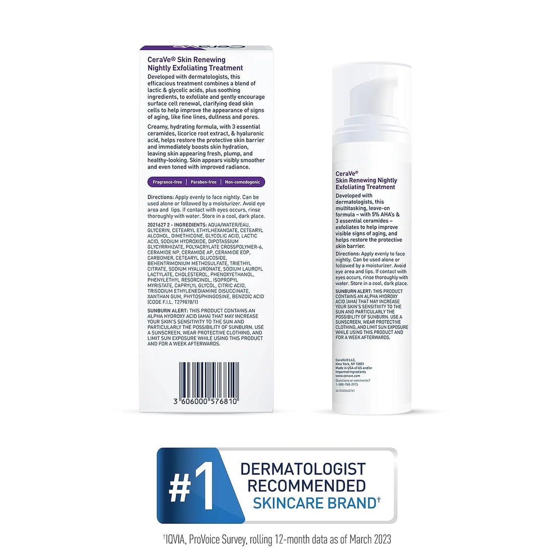 CeraVe Skin Renewing Nightly Exfoliating Treatment 50ml Glycolic Lactic Acid Serum with Ceramides for Radiant Smooth Skin Halalzen