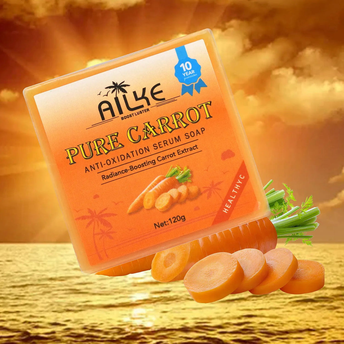 AILKE Pure Carrot Anti-Oxidation Serum Soap, Whitening, Clean Stains, Skin Brightening Soap Bar, With Vitamin C, For Body, Face Halalzen