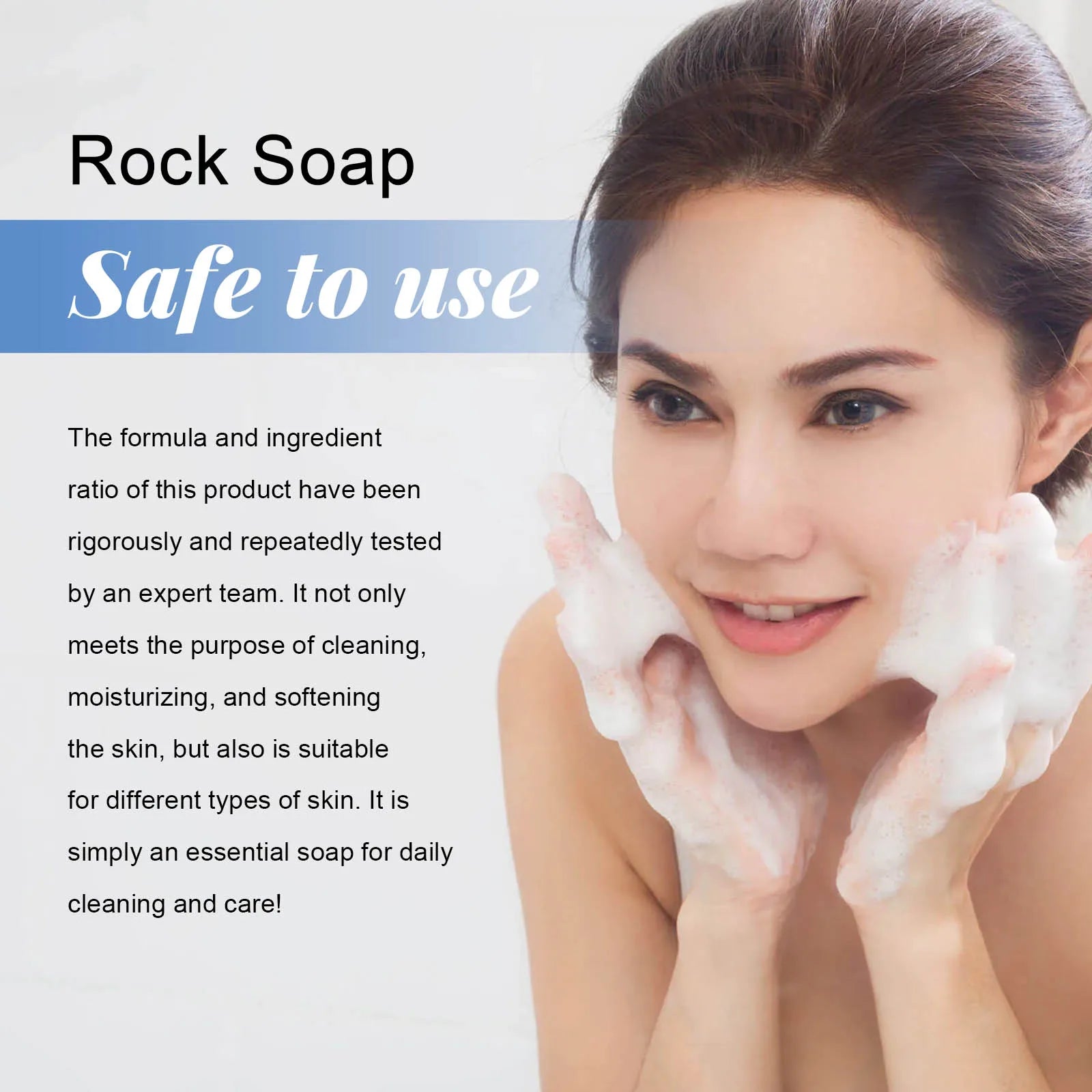 100g Rock Crystal Bath Soap Gentle Cleansing Moisturizing Body Bar For All Skin Types Multi-Purpose Hand Face Wash Gift Set Halalzen
