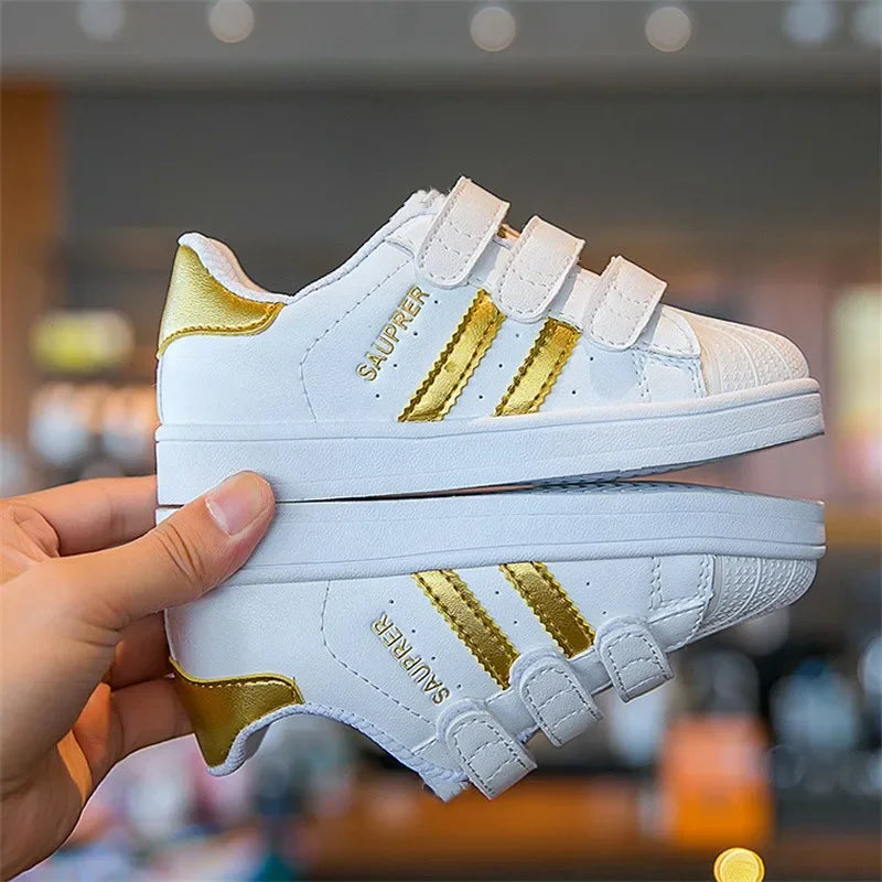 Baby Girls/Boys Autumn/Winter Fashionable Breathable Sneakers Casual Round Toe Kids Low-top Sneakers Comfortable Square Heel