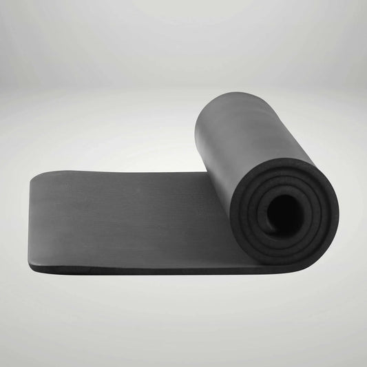 All-Purpose 12mm Thick Exercise Mat, 72x24 Inch NBR Foam, Non-Slip Yoga Mat with Carry Strap, for Home Gym, Fitness, Black