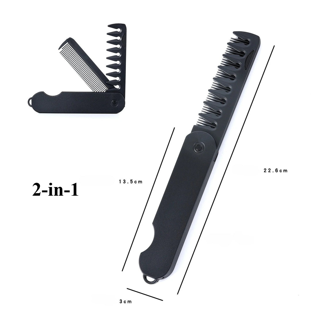 Multifuncional 3-in-1 Plastic Folding Pocket Combs Barber Men Oil Head Beard Combs Portable Wide Tooth Combs Hair Styling Tools Halalzen