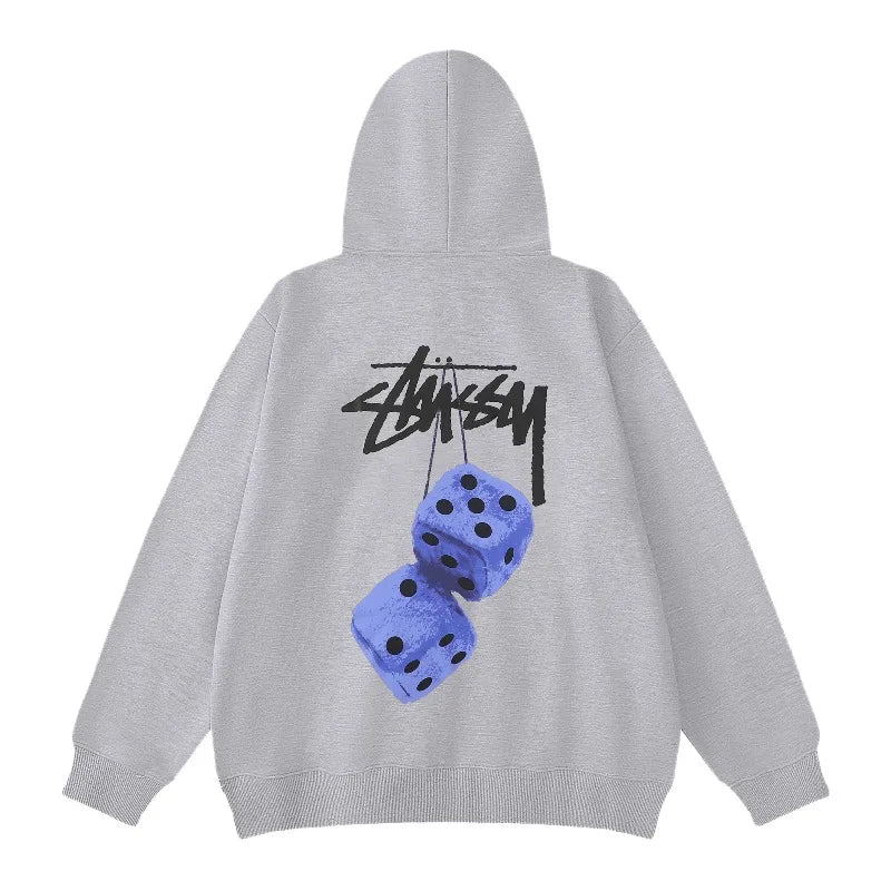 STUSSY 8 Autumn and Winter Hoodie Men's Casual Men's Clothing Casual Y2k Couple Hooded Sweatshirt Loose Large Size Hoodie Top