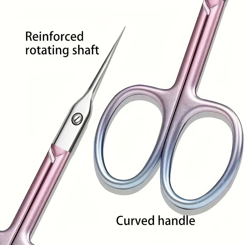 Precision Bending Stainless Steel Scissors - A Multifunctional Beauty Tool for Eyebrow and Makeup Care, with A Non Slip Grip Halalzen