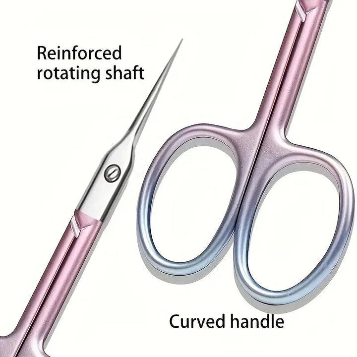 Precision Bending Stainless Steel Scissors - A Multifunctional Beauty Tool for Eyebrow and Makeup Care, with A Non Slip Grip Halalzen