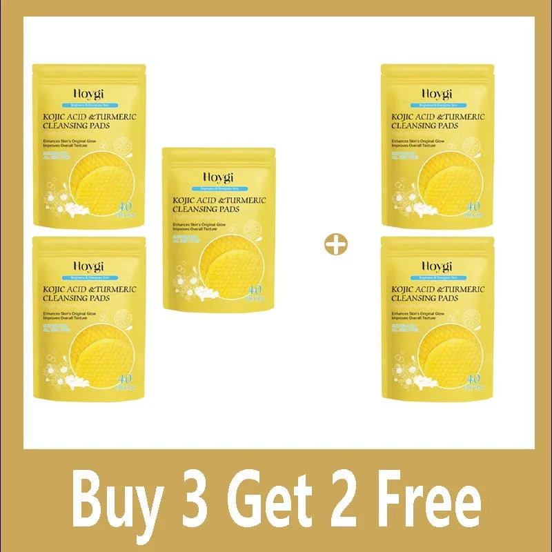 Turmeric Kojic Acid Cleansing Pads Exfoliating Pads Facial Sponges For Cleansing Exfoliating Daily Cleansing Skin Care Tools Halalzen