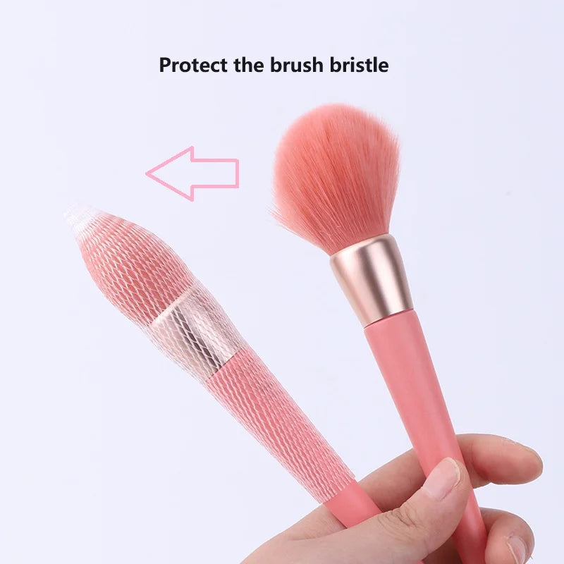 20/50PCS Makeup Brush Protective Mesh Cover Bristle Mesh Sleeve Bouquet Mesh Cover Makeup Brush Anti-frill Protective Net Halalzen