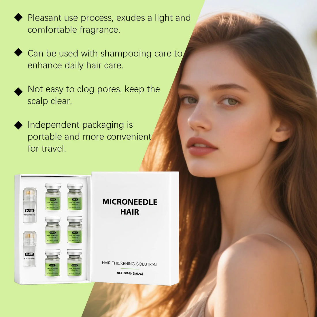 0.2MM Microneedle Hair Growth Treatment Kit, Scalp Nourishing Serum, Household Scalp Care Set for Thicker Healthier Hair