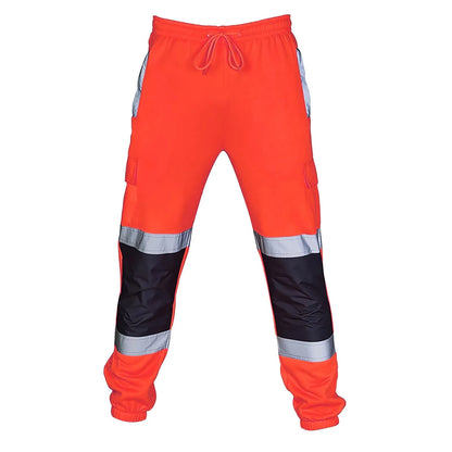 Reflective Stripes Strips Pants Men Work Trousers Hi Vis Pants High Visibility Work Wear Pants Road Construction Safety Trousers