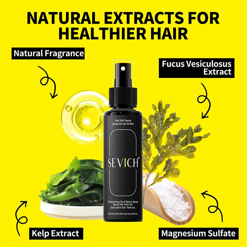 100ml Natural Sea Salt Spray for Men Salt Water Hair Mist Hair Volumizing Thickness Wave Curls Seasalt Hair Spray Styling Mist