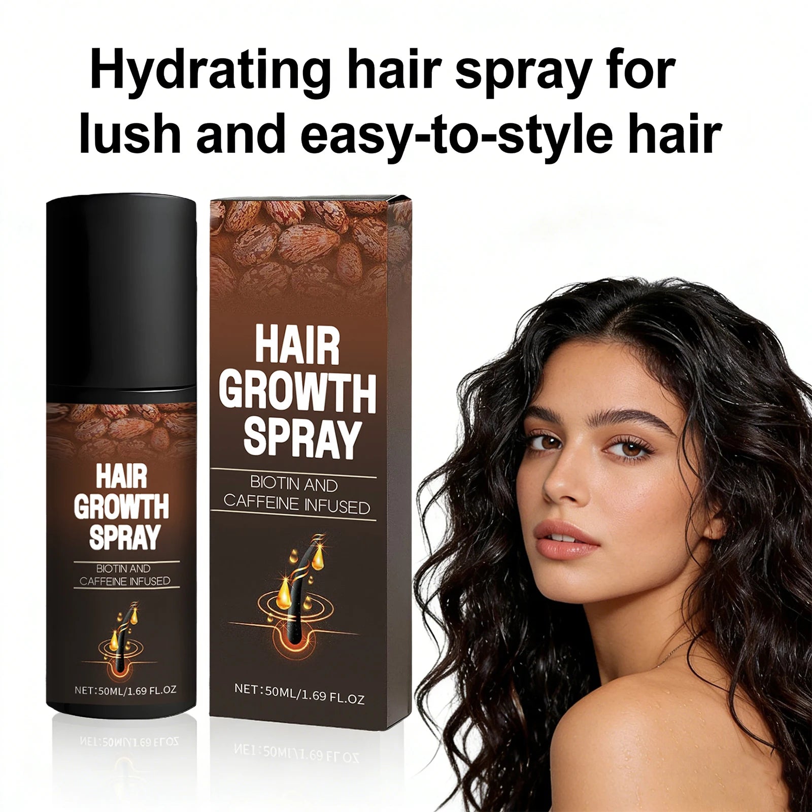 Hair Growth Spray Biotin and Caffeine Infused Promote Hair Growth Nourishing Scalp Reduce Hair Breakage Repair Roots Hair Care