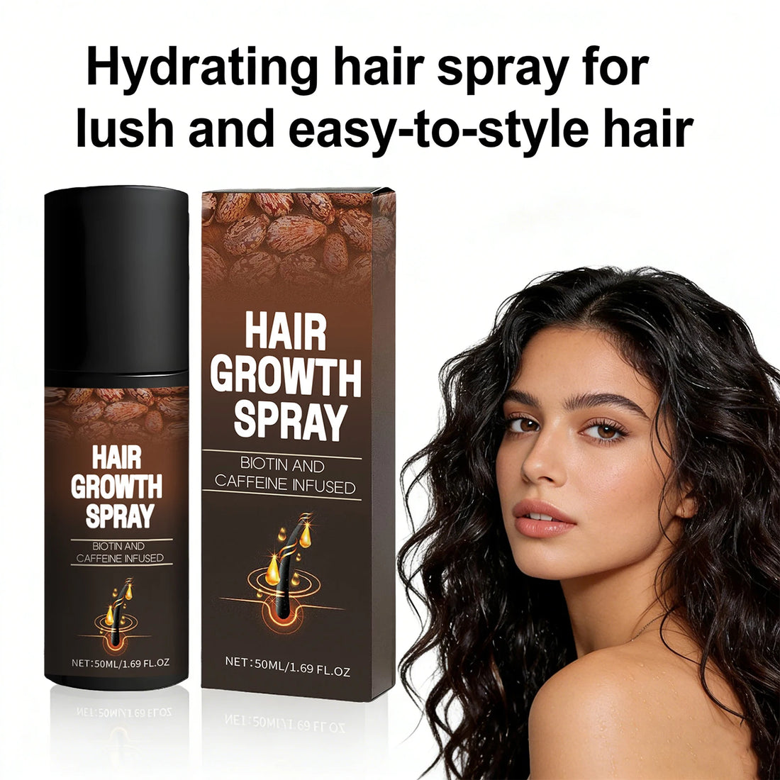 Hair Growth Spray Biotin and Caffeine Infused Promote Hair Growth Nourishing Scalp Reduce Hair Breakage Repair Roots Hair Care