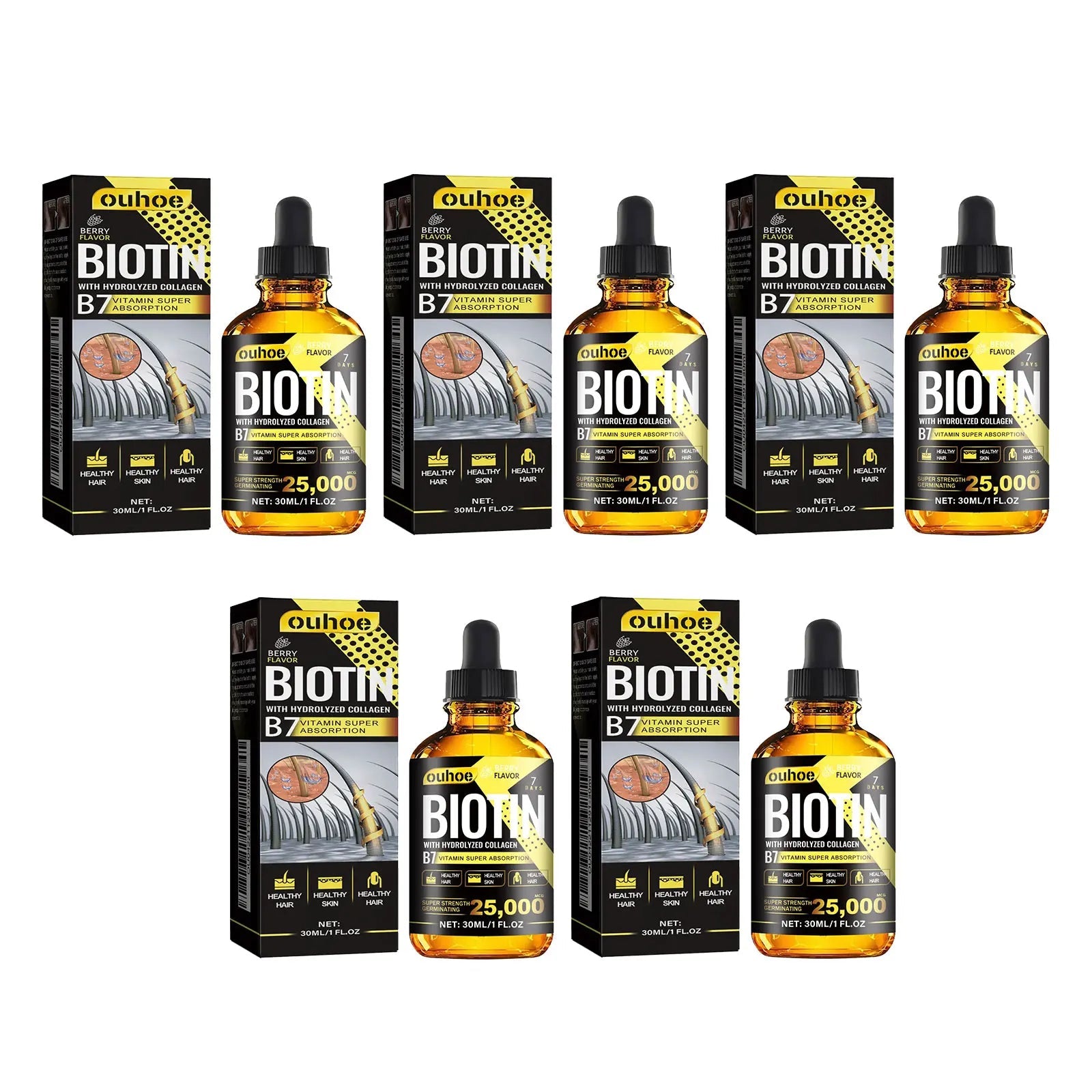 OUHOE Collagen B7 Vitamin Hair Essential Oil Moisturizing Soften Improve Hair Loss Thinning Regrowth Nutrition Hair Care Liquid Halalzen