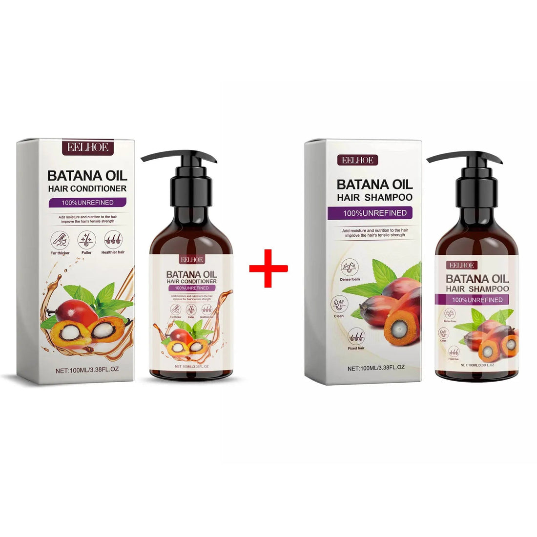 Shampoo And Conditioner Sets Batana Oil For Hair Deep Moisturizing Repair Damaged Hair Treatment Anti Hair Loss Cleansing Care Halalzen