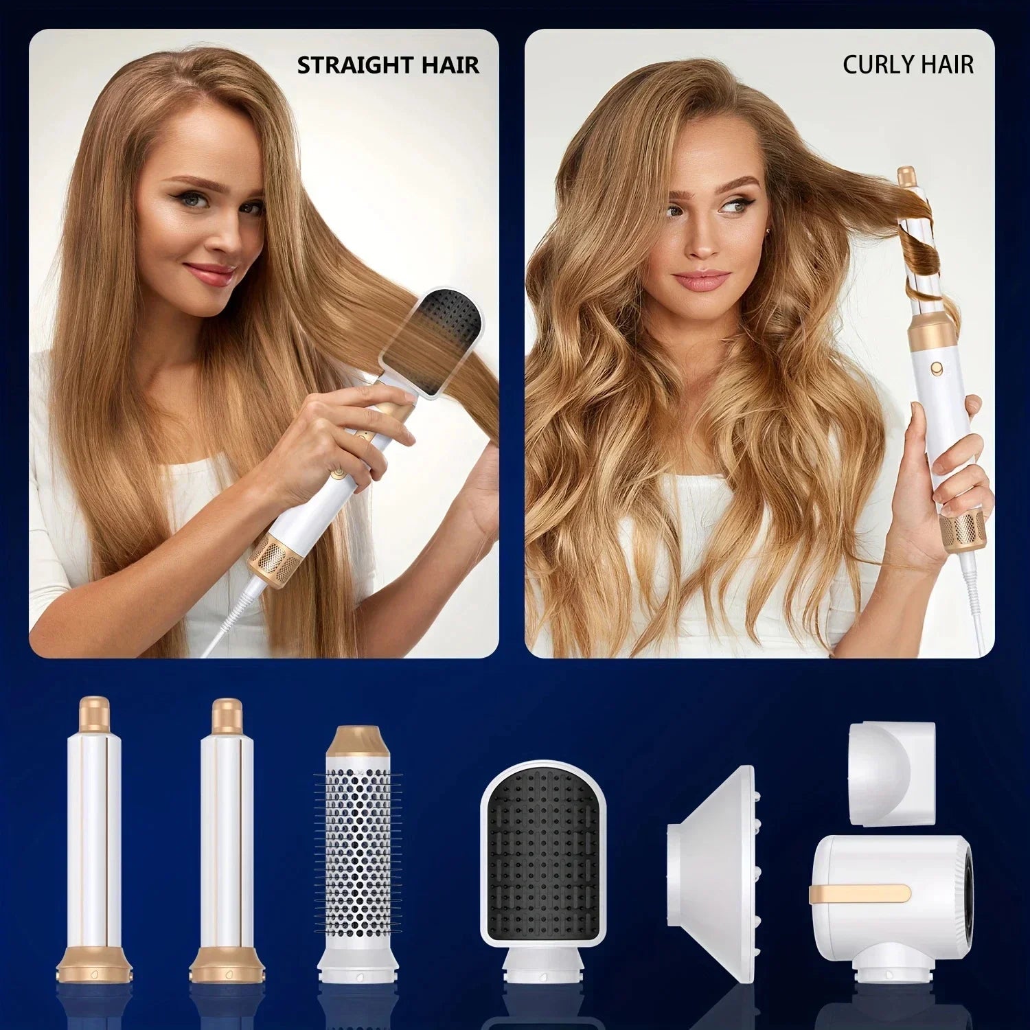 7 in 1 Hair dryer Professional Negative Ion curling Iron Hair Straightener Brushless Motor High Speed Hair Dryer Hot Comb Set Halalzen
