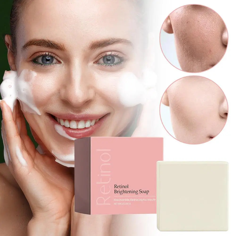 Korean Retinol Brightening Spot-Removing Cleansing Soap - Deeply Cleanses Fades Dark Spots Fine Lines Repairs Skin Daily Facial