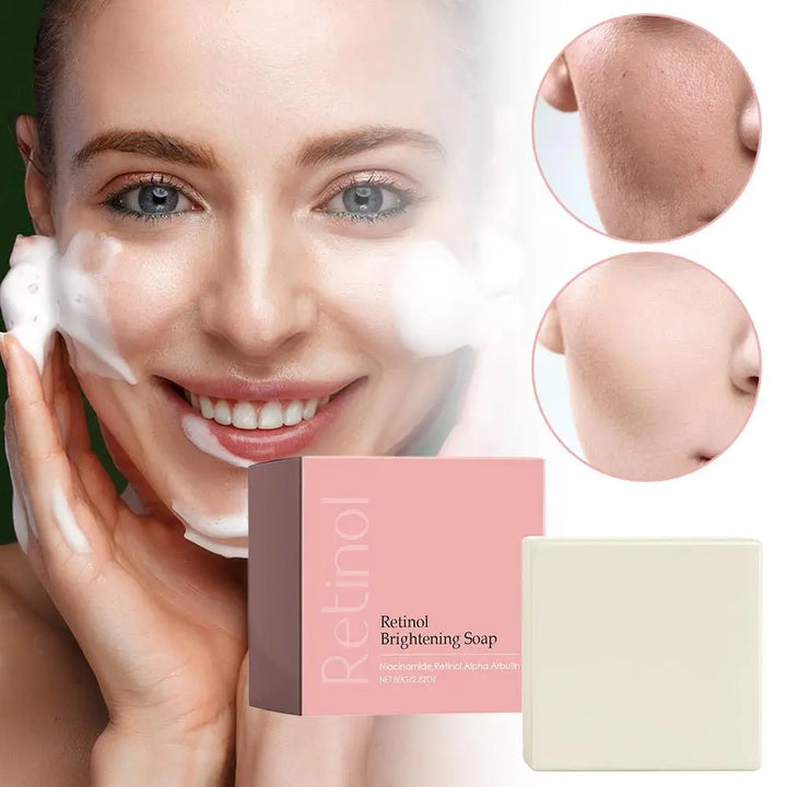 Korean Retinol Brightening Spot-Removing Cleansing Soap - Deeply Cleanses Fades Dark Spots Fine Lines Repairs Skin Daily Facial