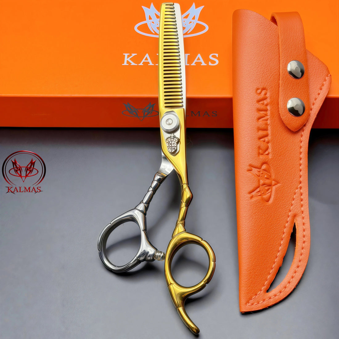 KALMAS Professional Hairdressing Scissors Set - Thinning Flat Tooth Scissors for Home Hair Cutting Styling Tools Halalzen