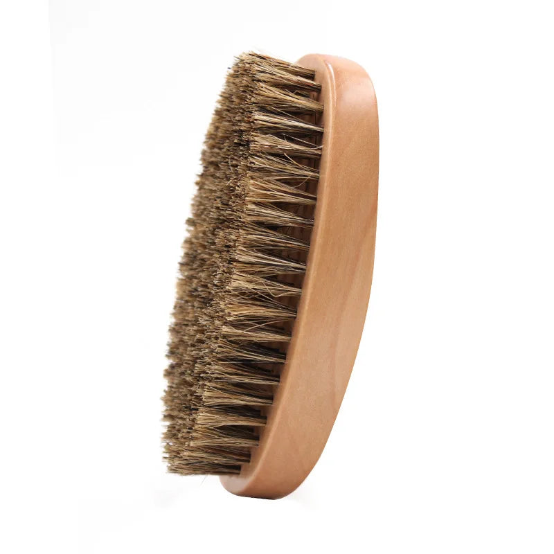 Professional Soft Boar Bristle Beard Brush Oval Handheld Shaving Brush For Men Oil Head Hair Styling Neck Duster Cleaning Tool Halalzen
