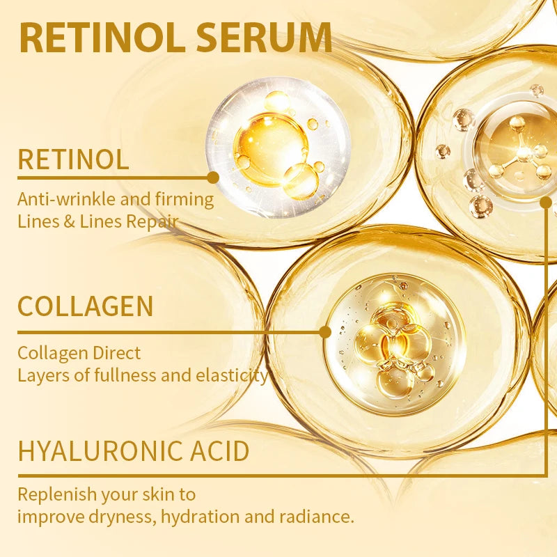 Retinol Face Serum Hyaluronic Acid Moisturizing Nourish Face Essence Daily Skincare Beauty Health Skin Care