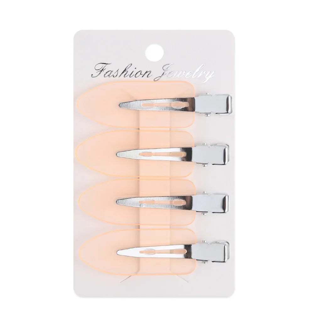 4 Pcs Seamless No Crease Barrettes Makeup Clip No Bend Hair Clip Professional Salon Styling Fixed hairpin Woman Man Hairdressing
