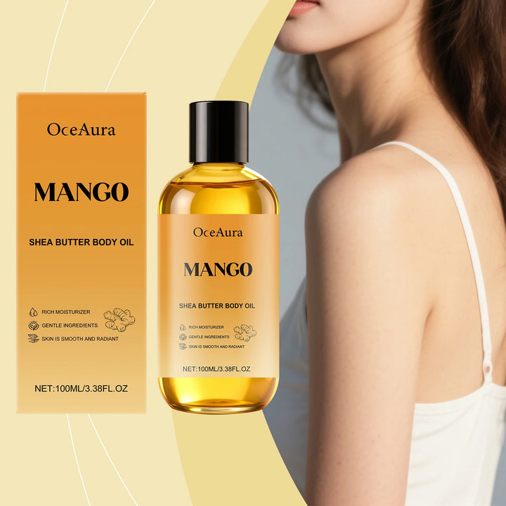 Mango Shea Butter Body Oil Soften Rough Skin Improve Skin Condition Long-Lasting Hydration Fresh Fragrance SPA Massage Skin Oil