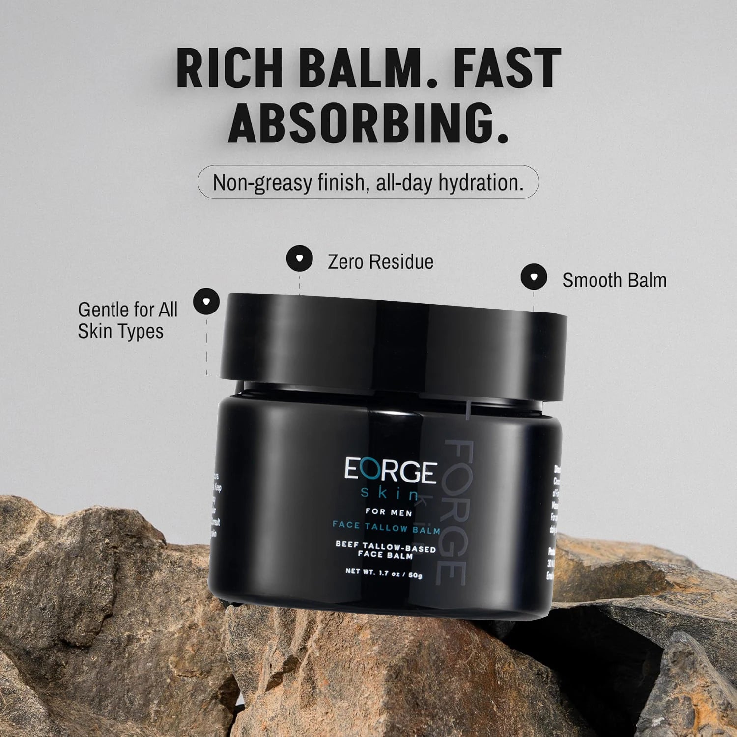 Wrinkle Defense Beef Tallow Balm for Men Moisturizer for Face Hydrating Anti Aging Cream Natural Skincare with Essential Oils