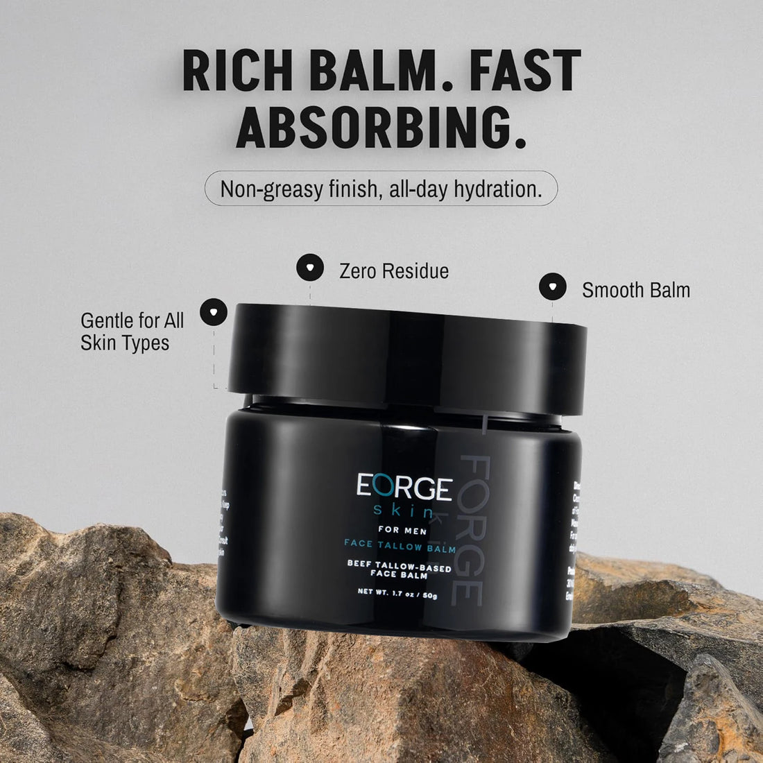 Wrinkle Defense Beef Tallow Balm for Men Moisturizer for Face Hydrating Anti Aging Cream Natural Skincare with Essential Oils