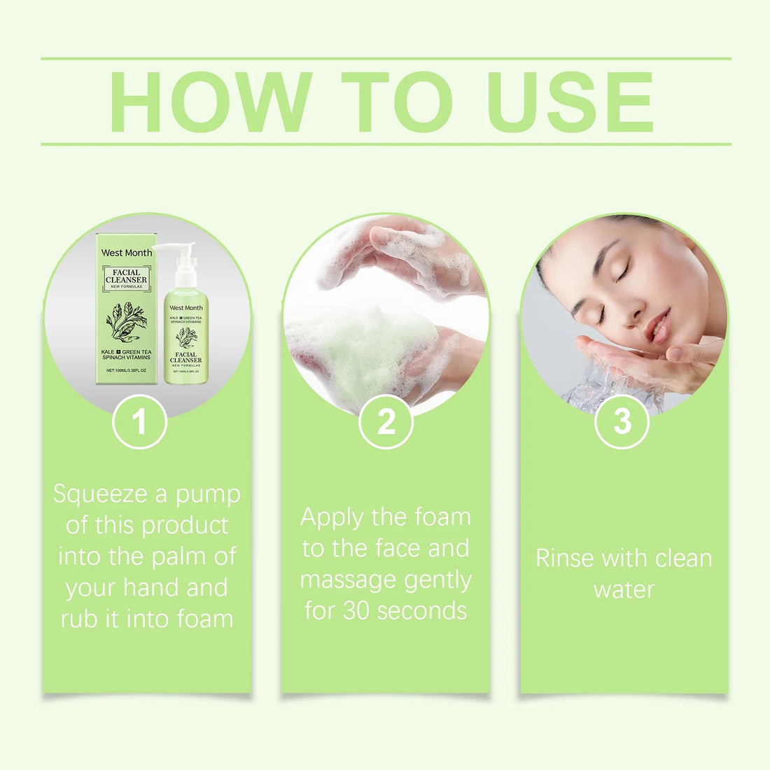 Moisturizing Face Wash Gentle Cleansing Oil Control Soothing Rejuvenation Brightening Blackhead Removal Rich Foam Face Cleanser Halalzen