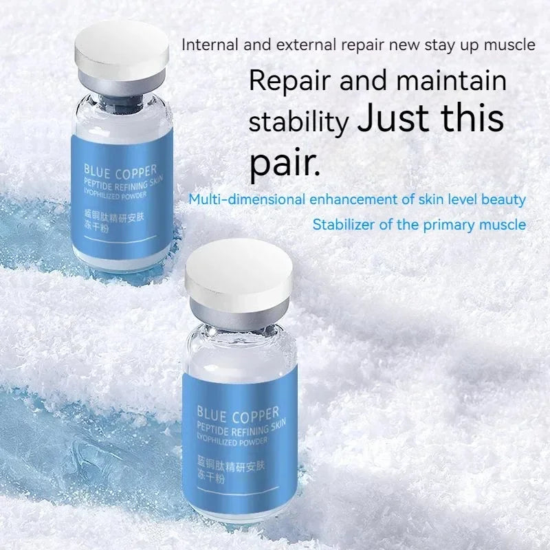 Blue Copper Peptide Freeze-Dried Powder Set Oligopeptide Anti Wrinkle Essence Shrink Pores Acne Treatment Skincare Serum 20pcs Halalzen