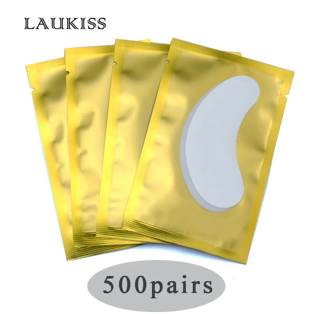 50/500/1000pcs Gel Patches for Eyelashes Building Eyelash Extension Under Eye Pads Lash Stickers Tools Wholesale LAUKISS