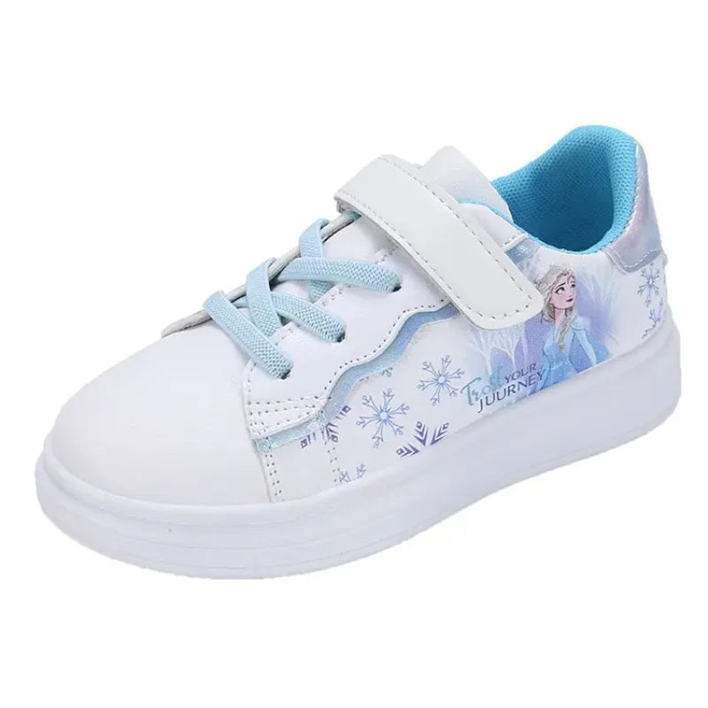 Disney Kids Girls Shoes 2024 New Children Sneakers Girls Elsa Frozen Princess Casual Sport Shoes Student Shoes Teen Shoes
