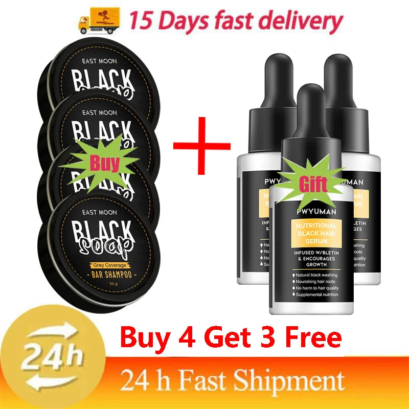 50G White Hair to Black Soap Restores Gray Beard Cleanses Hair Nourishes Black Hair Brightens Hair Men Women Shampoo Hair Care Halalzen