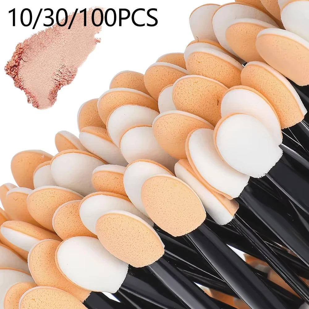 10/30/300pcs Double Ended Eyeshadow Brush Eyeshadow Applicators 6.2cm Makeup Sponge Brushes For Women Cosmetic Beauty Tool Halalzen