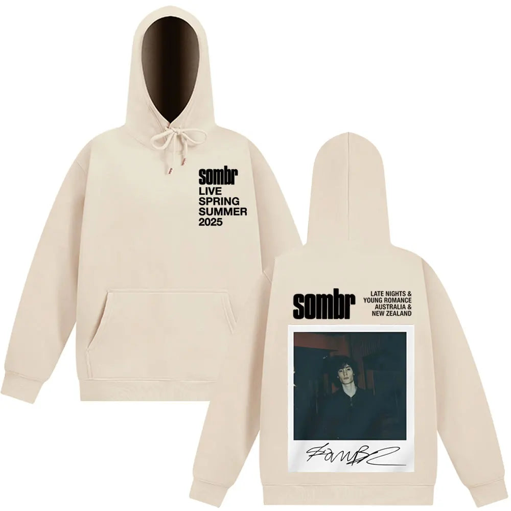 Sombr The Late Nights & Young Romance Tour 2025 Sweatshirt Men Women Fashion Hoodie Long-sleeved Thick Casual Oversized Pullover