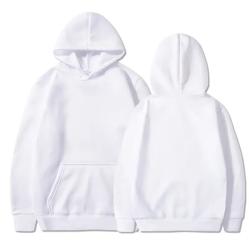 white Hoodies men women Autumn Long Sleeve Pullover Tops Casual Pocket Hoodies Unisex Outer Loose Sport Wear