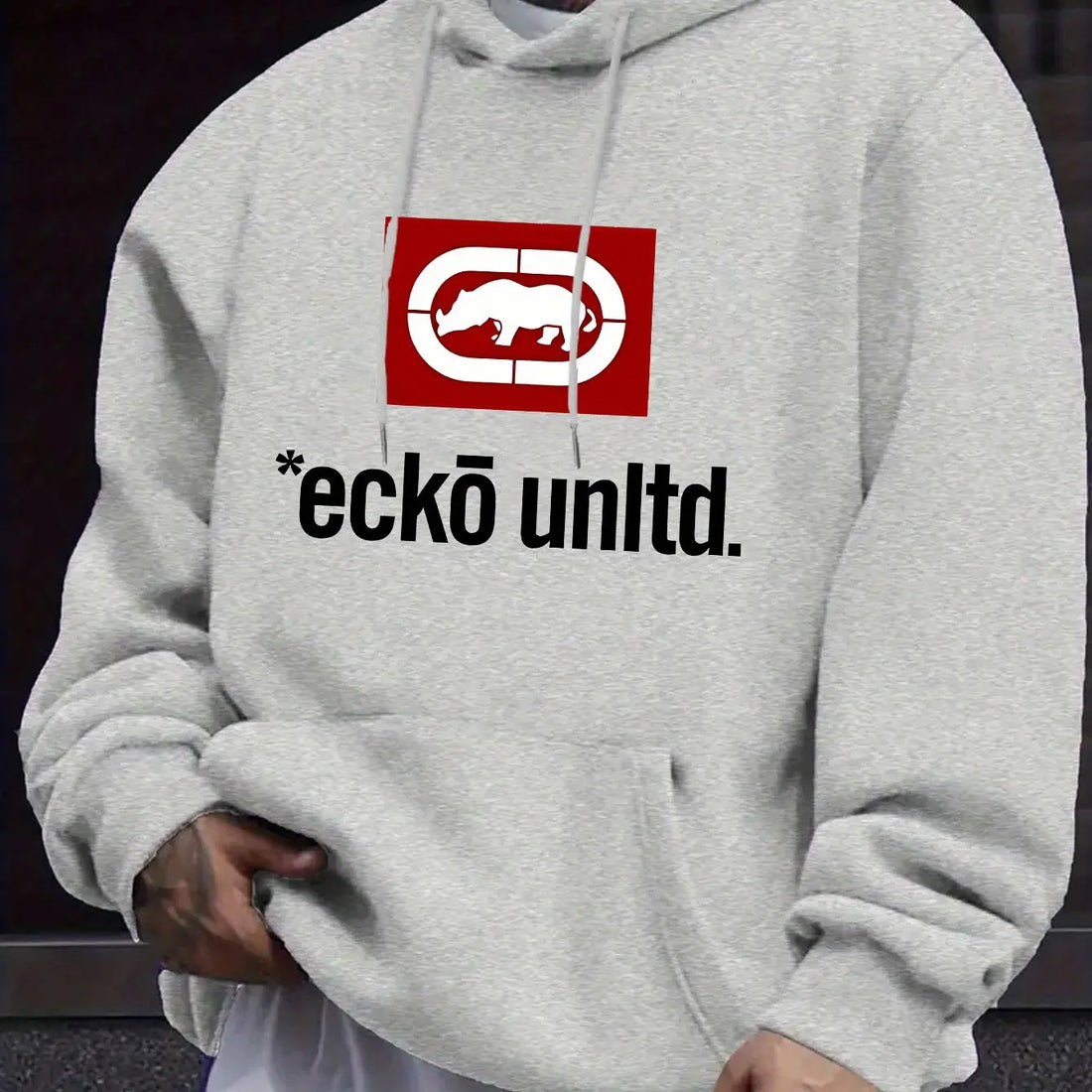 Men'S Hoodie with "Ecko Unlimited" Graphic - Casual Pullover Sweatshirt, Long Sleeve, Regular Fit Fall/Winter Casual Wear Hoodie