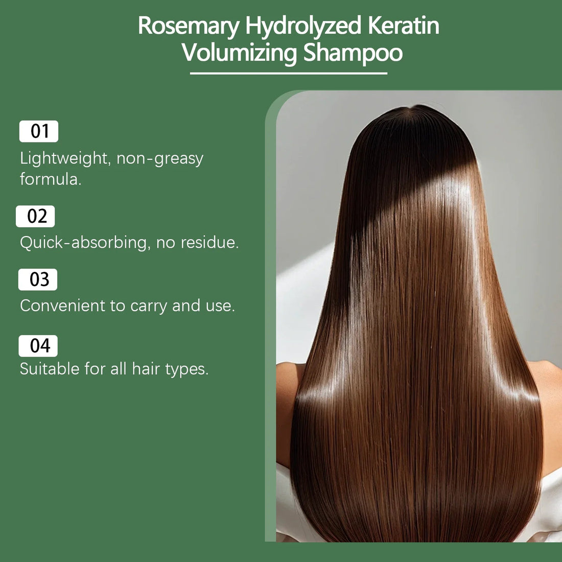 220ML Rosemary Keratin Volumizing Shampoo Natural Hair Care Deep Cleansing Moisturizing Smooth Fullness Boost Long Lasting Halalzen