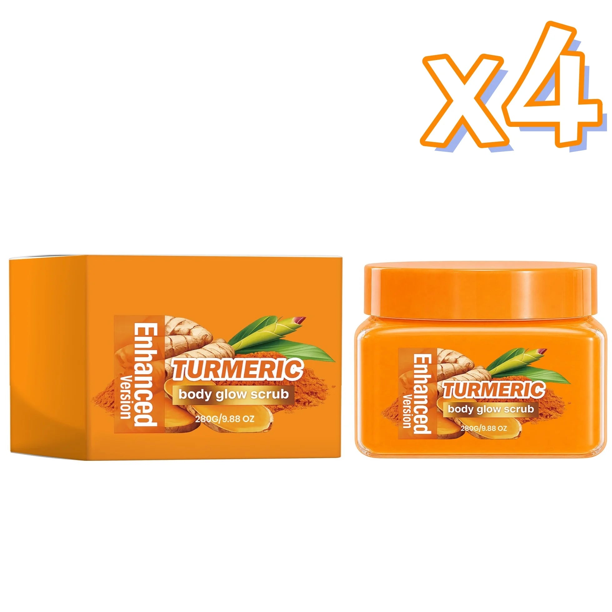 Turmeric Body Scrub Deep Cleanse Brightening Inner Thighs Bikini Area Organic Moisturizing Formula Exfoliating Body Scrub Cream