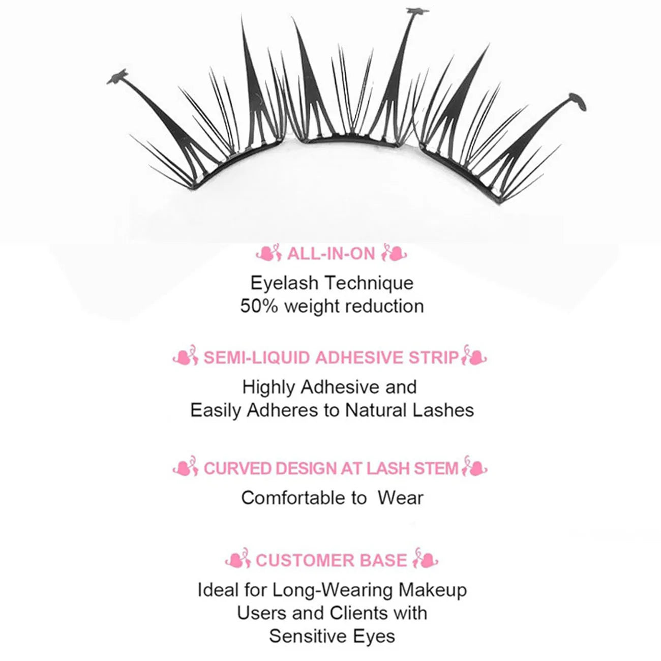 Glue-free False Eyelashes Fluffy Thick & Curled Daily Party Lash Star Butterfly Manga Clusters DIY Eyelash Extension Makeup Tool