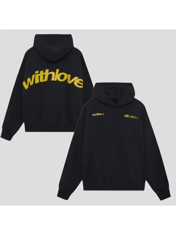 Retro casual letter printed fashion brand hoodie, men's and women's fashionable high-quality pullover, street wear sportswear