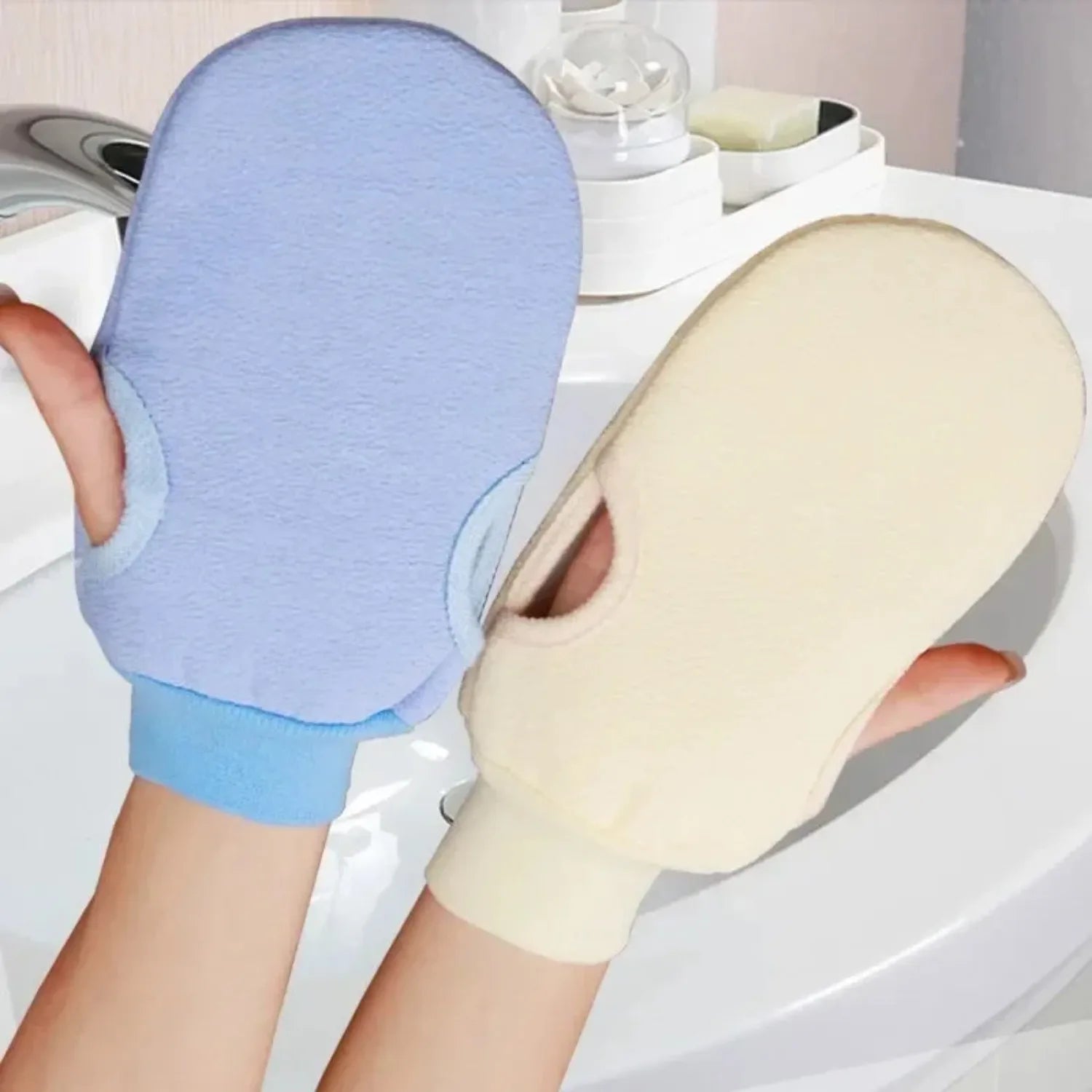 4pcs Bath for Peeling SPA Exfoliating Shower Brush Body Cleaning Scrub Mitt Rub Dead Skin Gloves Shower Towel Foam Body Massage Halalzen