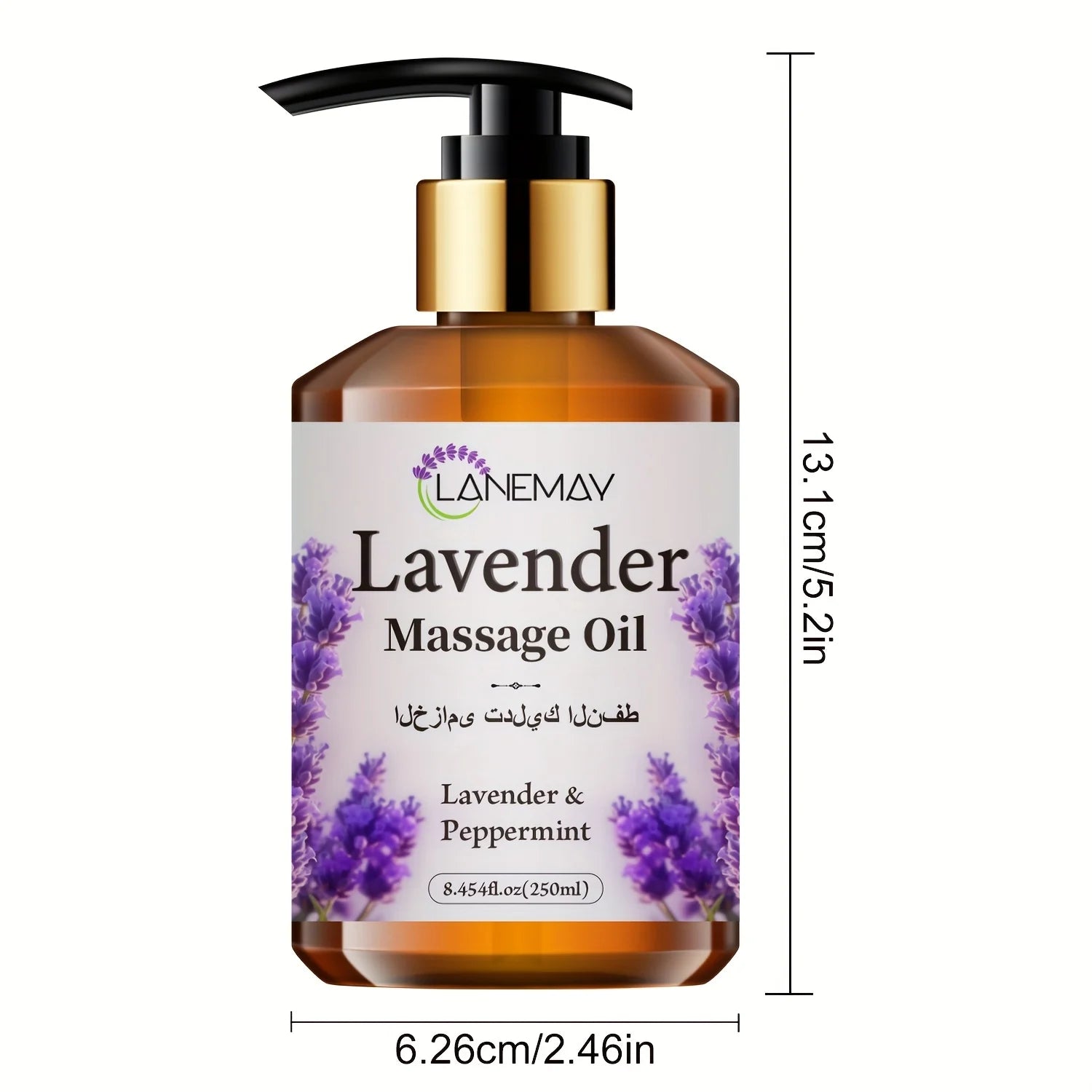 Lavender & Peppermint Massage Oil, Paraben-Free, Moisturizing & Softening Body Care for All Skin Types, Soothing Skin Tone
